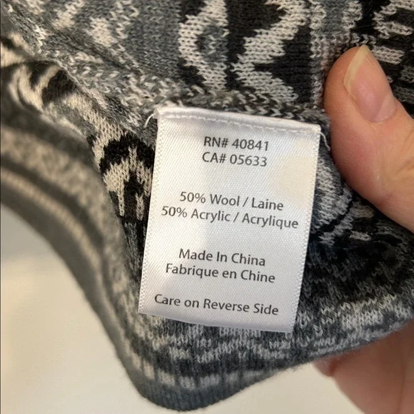 ICELANDIC DESIGN LONG WOOL AND ACRYLIC CARDIGAN SWEATER SIZE M - Picture 6 of 12